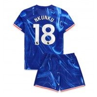 Chelsea Christopher Nkunku #18 Fußballbekleidung Heimtrikot Kinder 2024-25 Kurzarm (+ kurze hosen)